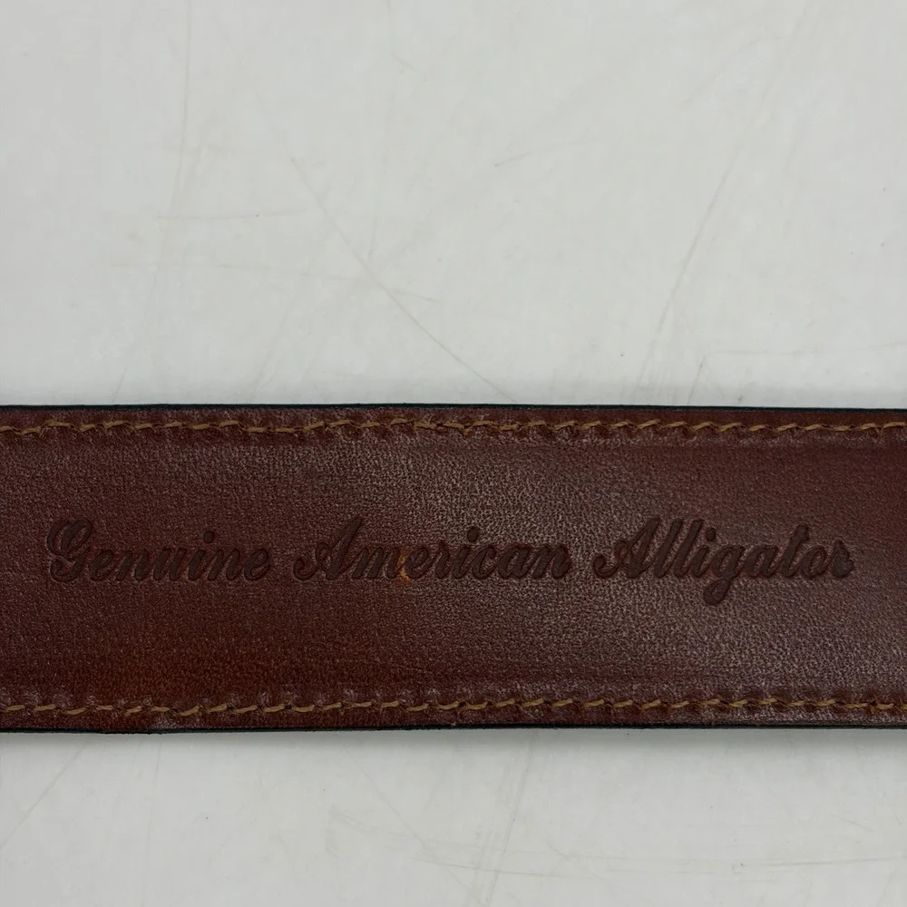 Vtg 1998 Douglas Manus Heartline Mens 36 Alligator Belt 4pc Sterling Silver USA